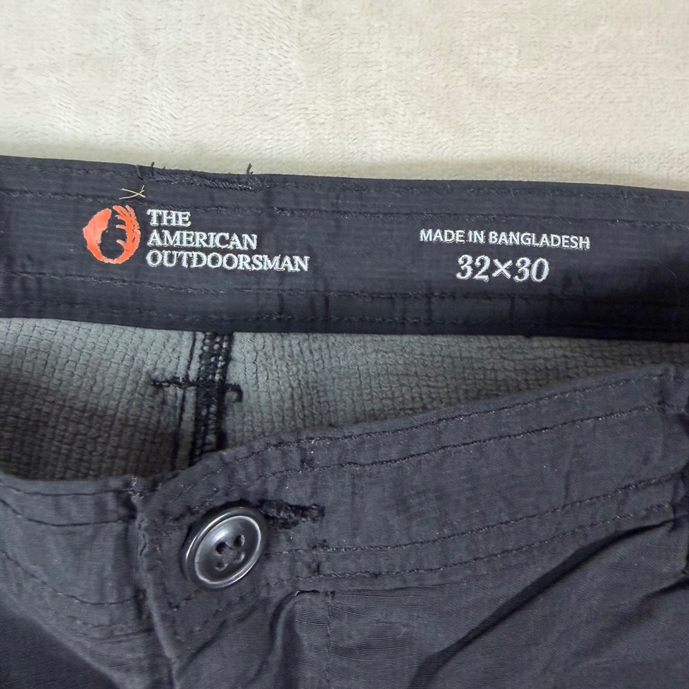 The American Outdoorsman Cargo Pants Mens 32x30 Black Adjustable Fleece Lined - Picture 3 of 9